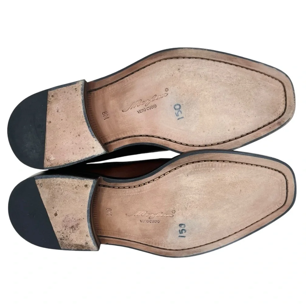 Mezlan Men 8M Torello Brown‎ Leather Square Toe Oxford Dress Shoes Spain